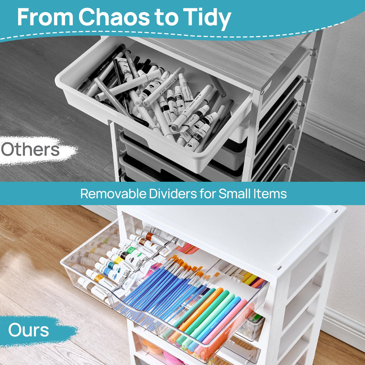 8 Tier Rolling Cart with Drawers Q68521