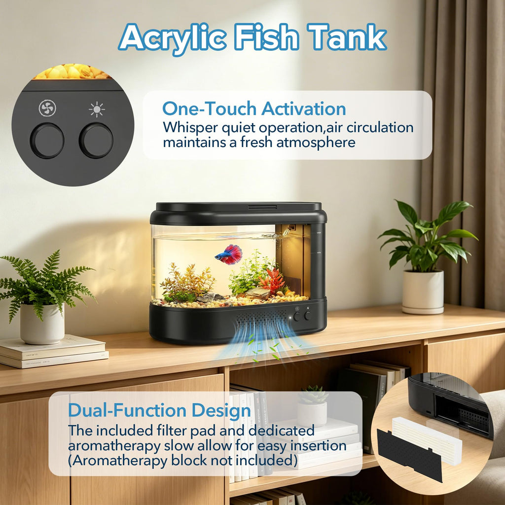 Black 1 Gallon Acrylic Aquarium Kit K45628