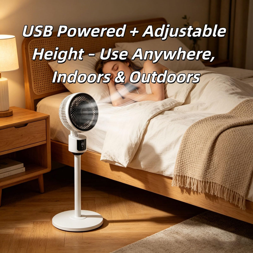 Standing Fan with Remote, 90° Oscillating, 3 Speeds, Adjustable Height, Gray B90170