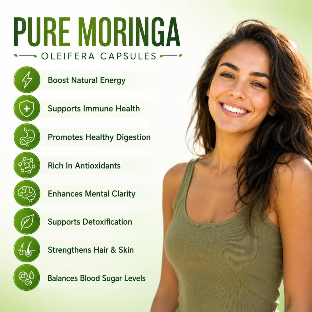 Organic Moringa Capsules 800mg 120 Count M420