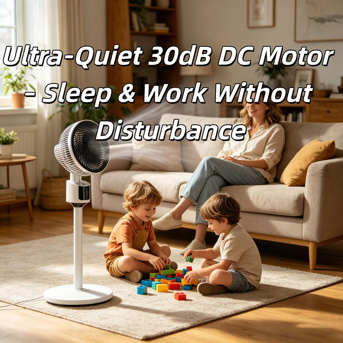 Standing Fan with Remote, 90° Oscillating, 3 Speeds, Adjustable Height, Gray B90170