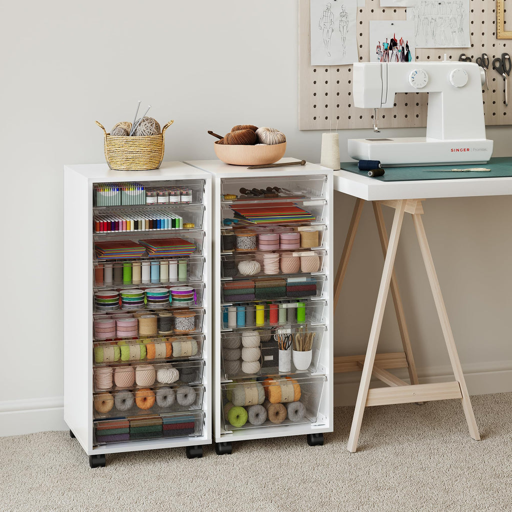 White 10 Drawer Rolling Storage Cart K741148