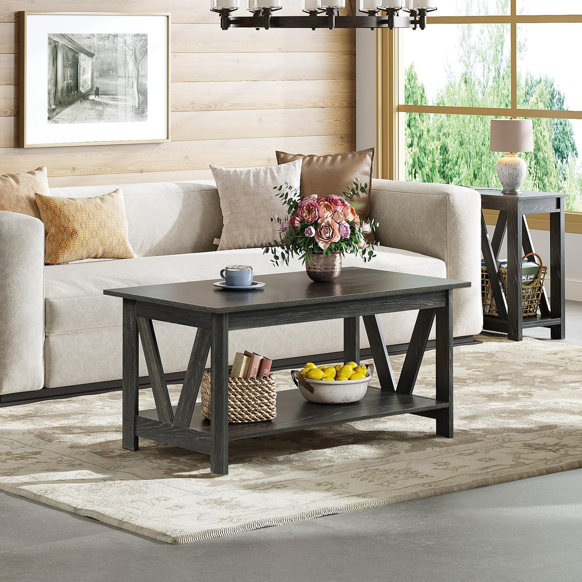 39.4" Wood Storage Coffee Table T799