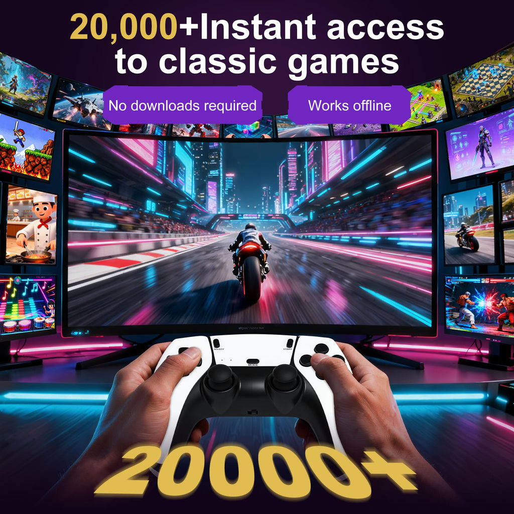 Retro Gaming Console with 20k+ Classic Games, 4K HDMI, Dual Wireless Controllers, 64GB K67346
