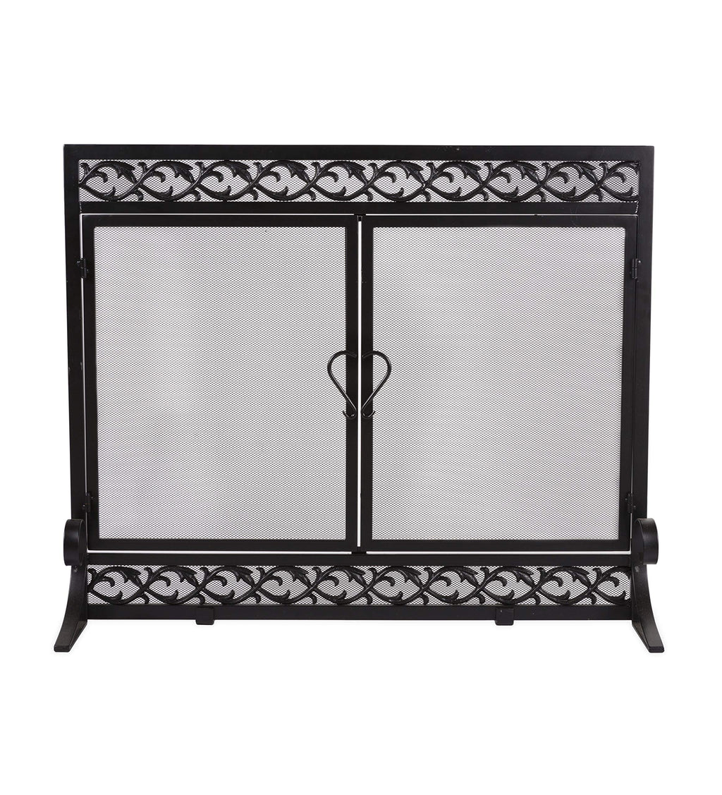 Black Metal Fireplace Screen Y72909
