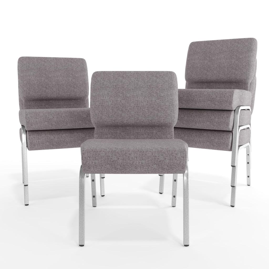 Gray 21" W Stacking Church Chair 4-Pack S802