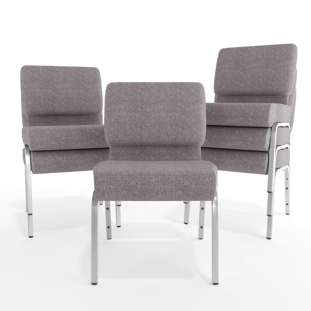 Gray 21" W Stacking Church Chair 4-Pack S802